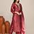 Maroon shimmer party wear kurta set