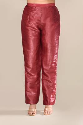 Maroon shimmer party wear kurta set 4
