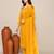 Yellow satin embroidered kurta set