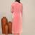 Pink satin embroidered kurta set