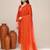 Orange satin embroidered kurta set
