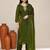Mehendi green satin designer kurta set