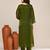 Mehendi green satin designer kurta set