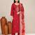 Maroon satin festive wear kurta set