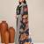 Navy blue satin festive kurta set