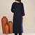 Navy blue satin festive kurta set