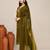 Olive shimmer embroidered kurta set