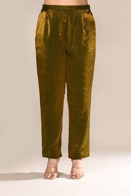 Olive shimmer embroidered kurta set 4