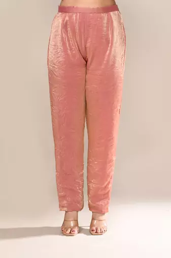 Pink shimmer festive wear kurta set