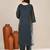 Blue cotton embroidered kurta set