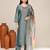 Grey satin embroidered kurta set