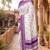 White & purple color pure soft silk blend zari weaving saree