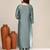 Grey satin embroidered kurta set