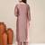 Lavender satin festive wear kurta set