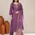 Purple art silk festive kurta set