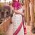 White & red color pure soft silk blend zari weaving saree