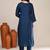 Blue art silk festive kurta set