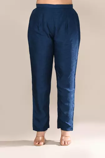 Blue art silk festive kurta set