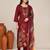 Maroon chanderi party wear kurta set