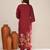 Maroon chanderi party wear kurta set