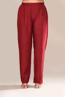 Maroon chanderi party wear kurta set 4