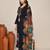 Navy blue chanderi party kurta