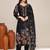 Navy blue chanderi festive kurta