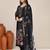 Navy blue chanderi festive kurta