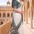 White & green color pure soft silk blend zari weaving saree