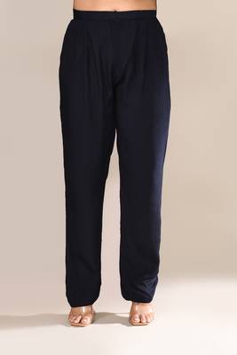 Navy blue chanderi festive kurta 4