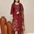 Maroon chanderi festive wear kurta set