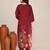 Maroon chanderi festive wear kurta set
