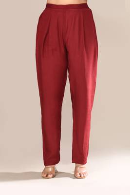 Maroon chanderi festive wear kurta set 4