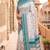 White & sky blue color pure soft silk blend zari weaving saree