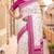 White & pink color pure soft silk blend zari weaving saree