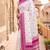 White & pink color pure soft silk blend zari weaving saree