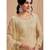 Cream chiffon georgette semi stitched wedding suits