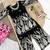 Kids black fendy silk embroidery sequence work kurta palazzo set