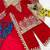 Kids red fendy silk embroidery sequence work kurta palazzo set