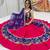 Purple Mirror Work position print Silk Blend Navratri Lahenga Choli Set