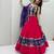 Purple Mirror Work position print Silk Blend Navratri Lahenga Choli Set