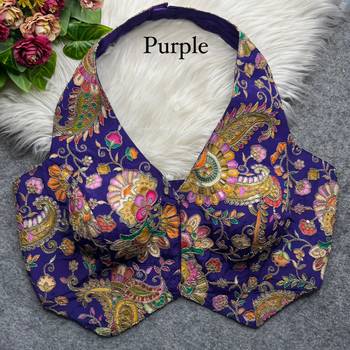 Purple heavy position work partywear blouse 1