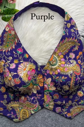 Purple heavy position work partywear blouse