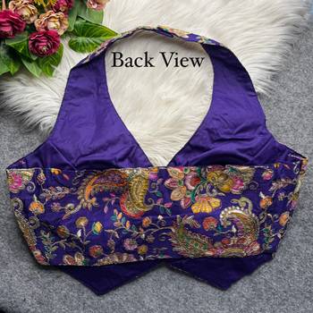 Purple heavy position work partywear blouse 2