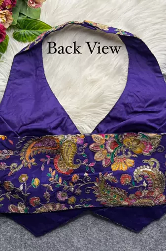 Purple heavy position work partywear blouse