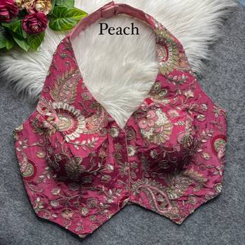 Peach heavy position work partywear blouse 2