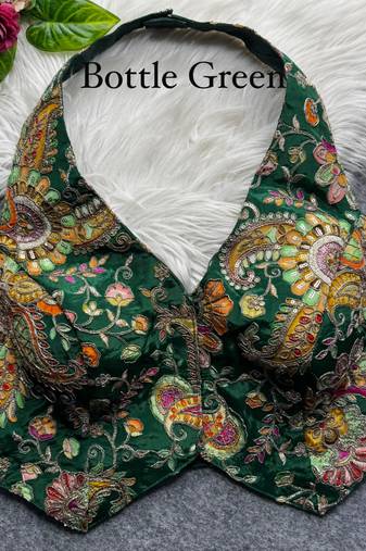 Green heavy position work partywear blouse