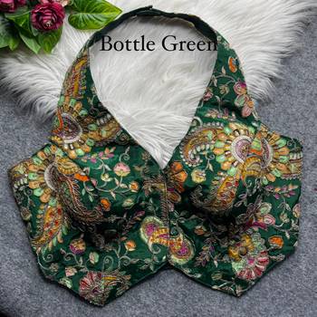Green heavy position work partywear blouse 2