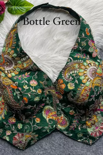 Green heavy position work partywear blouse