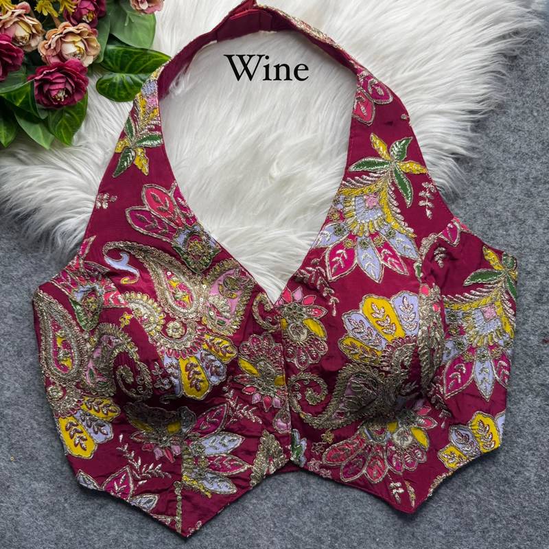 Wine heavy position work partywear blouse